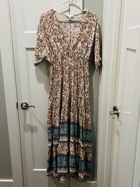 HFYVE Boho Floral Mixed Print Maxi Dress Size L